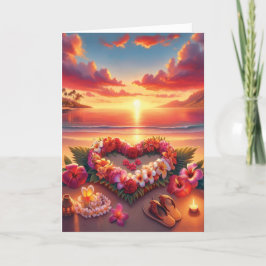 Cartão De Agradecimento Cartão-postal romântico havaiano personalizado