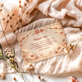 Cartão De Agradecimento Cartas de Amor do Cupido Festa de Valentino