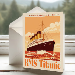 Cartão De Agradecimento Cartaz Antigo do RMS Titanic. Arte Retro de Transa