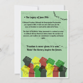Cartão De Agradecimento Cartaz de Definição Oficial do Dia da Liberdade Ju