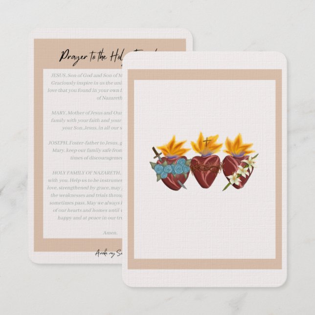 Cartão De Agradecimento Cartaz de oração do coração sagrado (Frente/Verso)