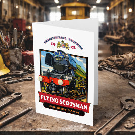 Cartão De Agradecimento Cartaz Retro da Locomotiva a Vapor Flying Scotsman