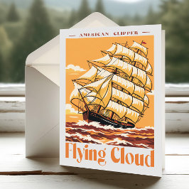 Cartão De Agradecimento Cartaz Vintage do Navio Americano Clipper Flying C