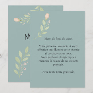 Cartão De Agradecimento Carte de remerciement simple,mariage floral