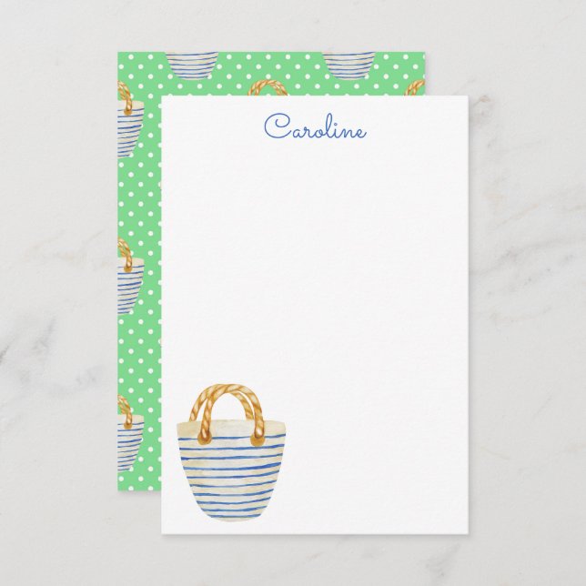 Cartão De Agradecimento Carteira de Bolsa de praia das Bolinhas de Aquarel (Frente/Verso)