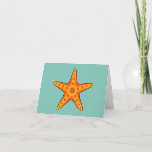 Cartão De Agradecimento Cartografia de Starfish Laranja-Corte