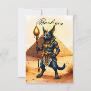 Cartão De Agradecimento Cartoon Anubis - Deus Egípcio do Pós-Vida