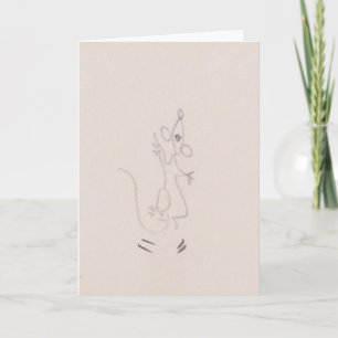 Cartão De Agradecimento Cartoon mouse dancing up a storm, thank you card