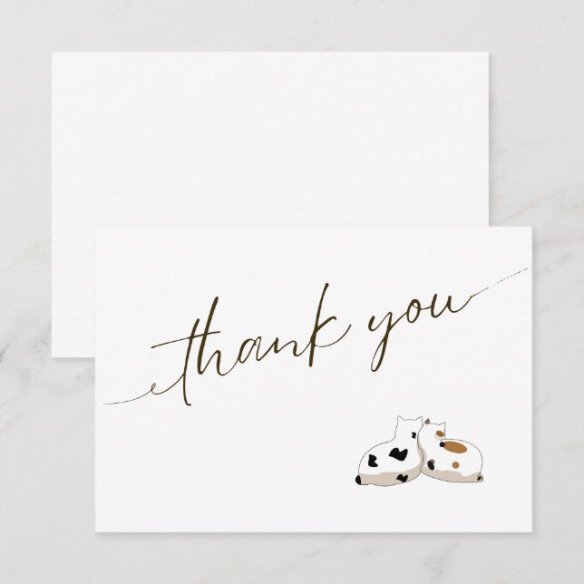 Cartão De Agradecimento Casal de guiões mínimos e bonitos (Frente/Verso)