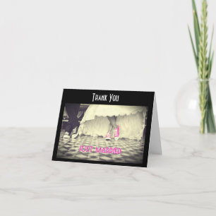 Cartão De Agradecimento Casal de Noivos Agradece em Lanchonete de Estilo R