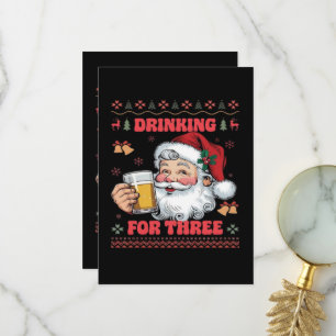 Cartão De Agradecimento Casal de Papai Noel Natal