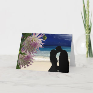 Cartão De Agradecimento Casal de Praia Tropical