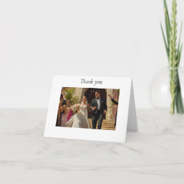 Cartão De Agradecimento Casal hispânico sai da igreja após o casamento