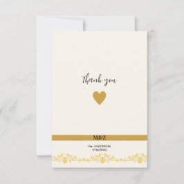 Cartão De Agradecimento Casal Monograma data decorativa do casamento