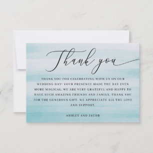 Cartão De Agradecimento Casamento à Beira-Mar Elegante Rótulo Náutico Az