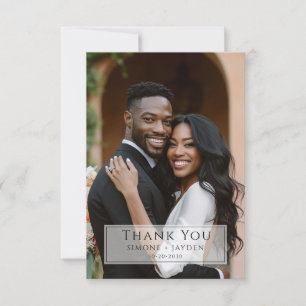 Cartão De Agradecimento Casamento Afro-Americano 2 Foto Obrigado