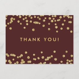 Cartão De Agradecimento Casamento Agradeço Ao Dourado Glitter Confetti Mar