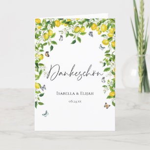 Cartão De Agradecimento Casamento alemão de limão