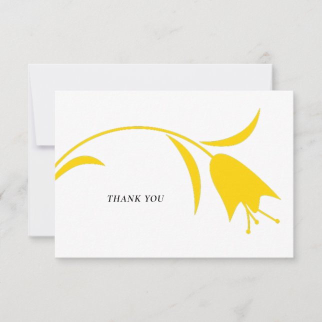 CARTÃO DE AGRADECIMENTO CASAMENTO AMARELO MOD TULIP (Frente)