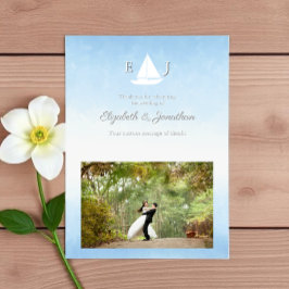 Cartão De Agradecimento Casamento Aquarela Água Encontra Céu