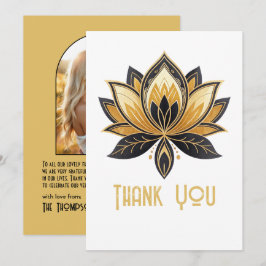 Cartão De Agradecimento Casamento Art Déco ao Estilo Gatsby com Dourado Br