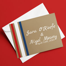 Cartão De Agradecimento Casamento Azul Branco-Vermelho Britânico