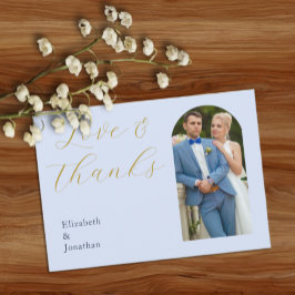 Cartão De Agradecimento Casamento Azul Opulente