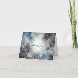 Cartão De Agradecimento Casamento Azul-Romance com Ouro Suave