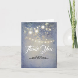 Cartão De Agradecimento Casamento Azul Rustic Garden Dusty Obrigado
