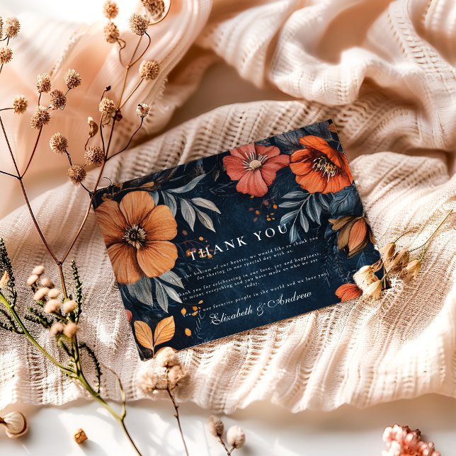 Cartão De Agradecimento Casamento Barroco do Jardim da Meia-Noite (Criador carregado)