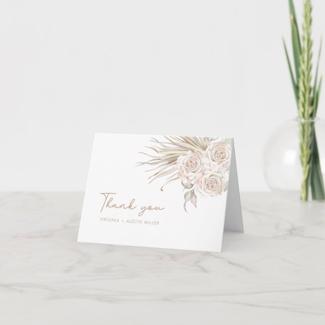 Cartão De Agradecimento Casamento Boho (Frente)