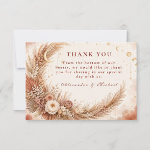 Cartão De Agradecimento Casamento Boho Celestial Atemporal