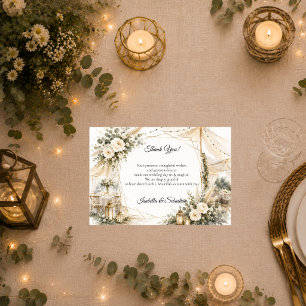 Cartão De Agradecimento Casamento Boho Elegante