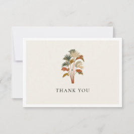 Cartão De Agradecimento Casamento Boho Pastel Aquarela Palmeiras Tropicais