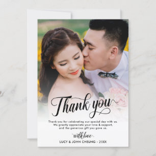 Cartão De Agradecimento Casamento bonito da foto do roteiro
