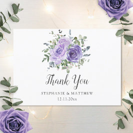 Cartão De Agradecimento Casamento Botânico de Eucalipto Roxo Dusty