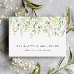 Cartão De Agradecimento Casamento Botânico de Folhagem Verde<br><div class="desc">Este cartões de agradecimentos de casamento mostra folhas de aquarela pintadas em vários tons de verde. Para personalização mais avançada deste design,  clique no botão "Personalizar". Itens correspondentes também estão disponíveis.</div>