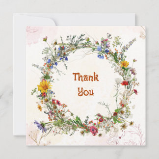 Cartão De Agradecimento Casamento Botânico de Luxo Elegante Vintage Saudaç