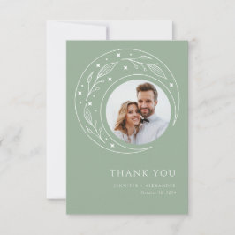 Cartão De Agradecimento Casamento Botânico Místico