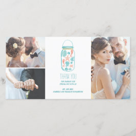 Cartão De Agradecimento Casamento Branco Costeiro Beach Mason Jar Obrigado