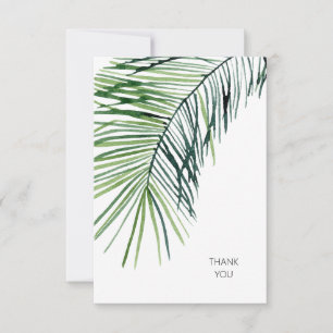 Cartão De Agradecimento Casamento Branco Tropical Palm Obrigado