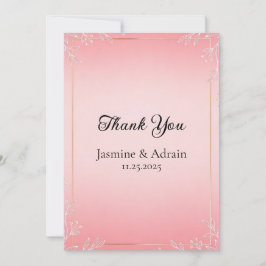 Cartão De Agradecimento Casamento Bubblegum Blush