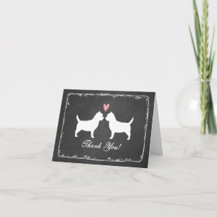 Cartão De Agradecimento Casamento Cairn Terrier Silhouettes Obrigado