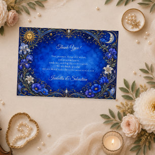 Cartão De Agradecimento Casamento Celestial Art Nouveau