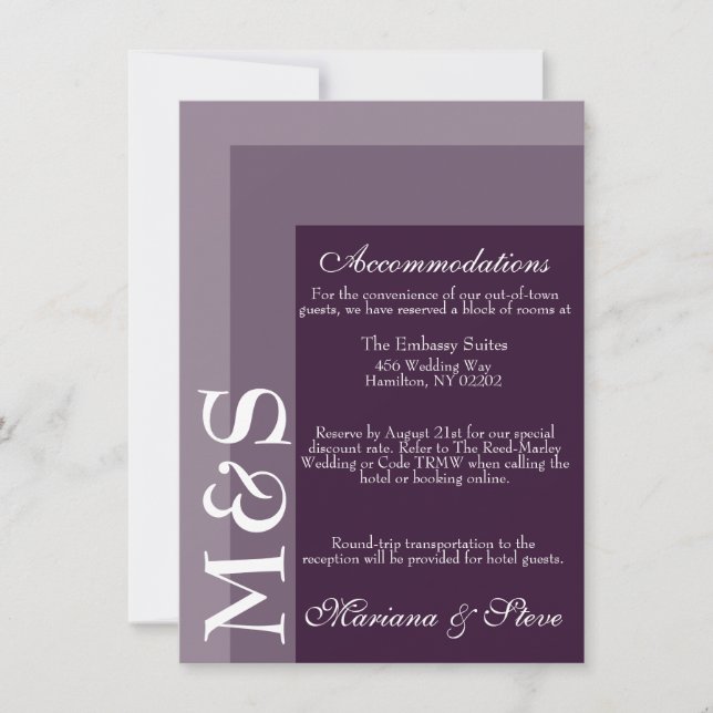 Cartão De Agradecimento Casamento Chic Purple Modern (Frente)