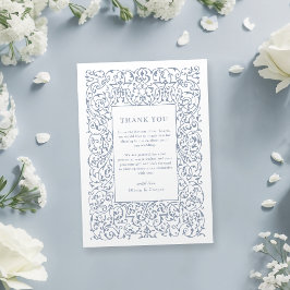 Cartão De Agradecimento Casamento Clássico de Frame de Ornamentado da Dust