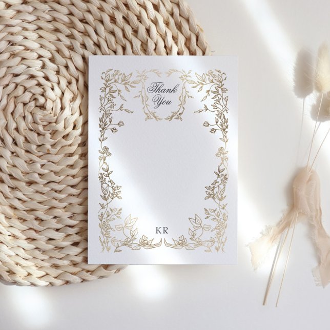 Cartão De Agradecimento Casamento Clássico Elegante do Monograma (Criador carregado)