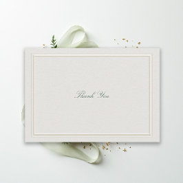 Cartão De Agradecimento Casamento Clássico Formal Verde Quadro Elegante Ec