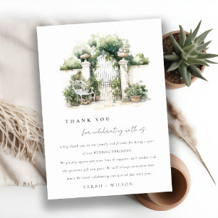 Cartão De Agradecimento Casamento Clássico Jardim Francês Paisagem Waterco