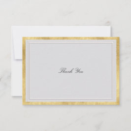 Cartão De Agradecimento Casamento Clássico Moderno Formal Dourado Falso Ma